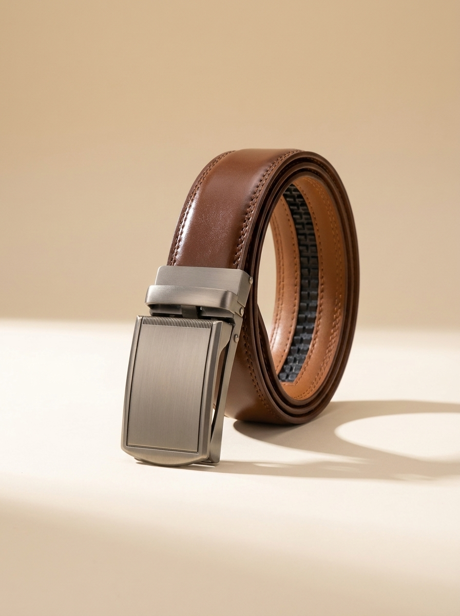 Ceinture cuir, détail boucle