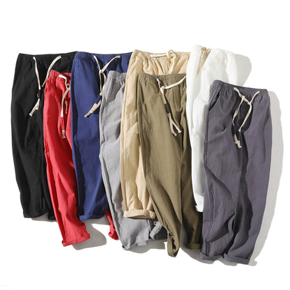 Cotton Joggers Men Solid Men'S Harem Pants 2025 Summer Fitness Casual Ankle-Length Mens Trousers Streetwear Slim Male Pants