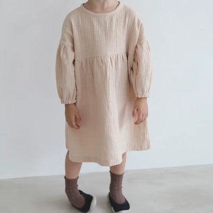 Girls Dress Latterm Princess Dress Linen Girl Clothings Ins Sweet Toddler Kids Girl Dresses Casual Japan Korean Fashion Clothing