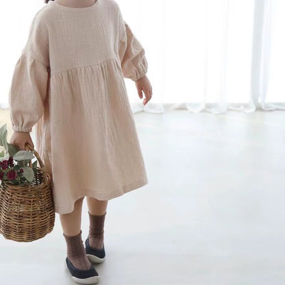 Girls Dress Latterm Princess Dress Linen Girl Clothings Ins Sweet Toddler Kids Girl Dresses Casual Japan Korean Fashion Clothing