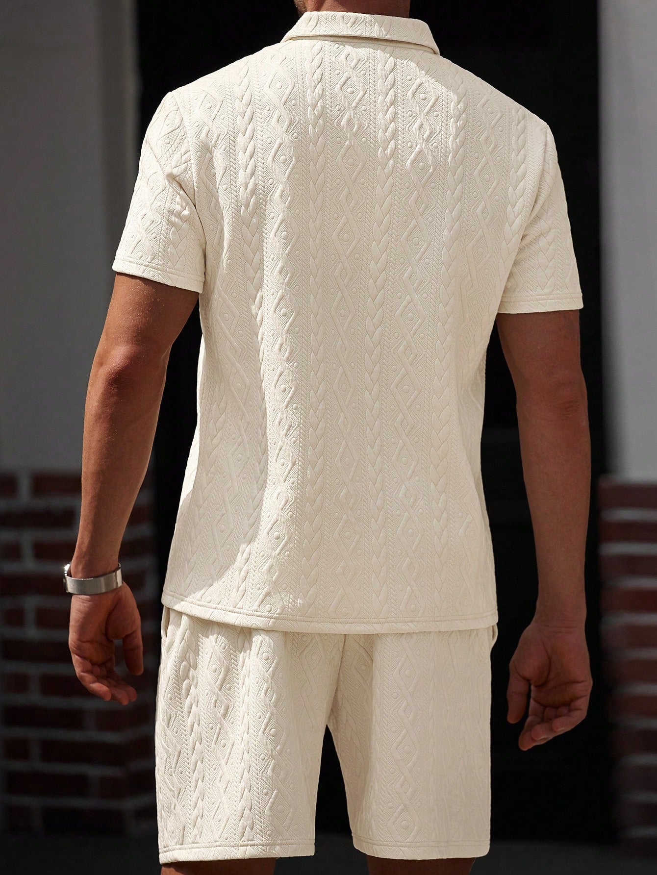 Ensemble polo et short texturé pour homme – Style casual été