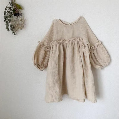 Girls Dress Latterm Princess Dress Linen Girl Clothings Ins Sweet Toddler Kids Girl Dresses Casual Japan Korean Fashion Clothing