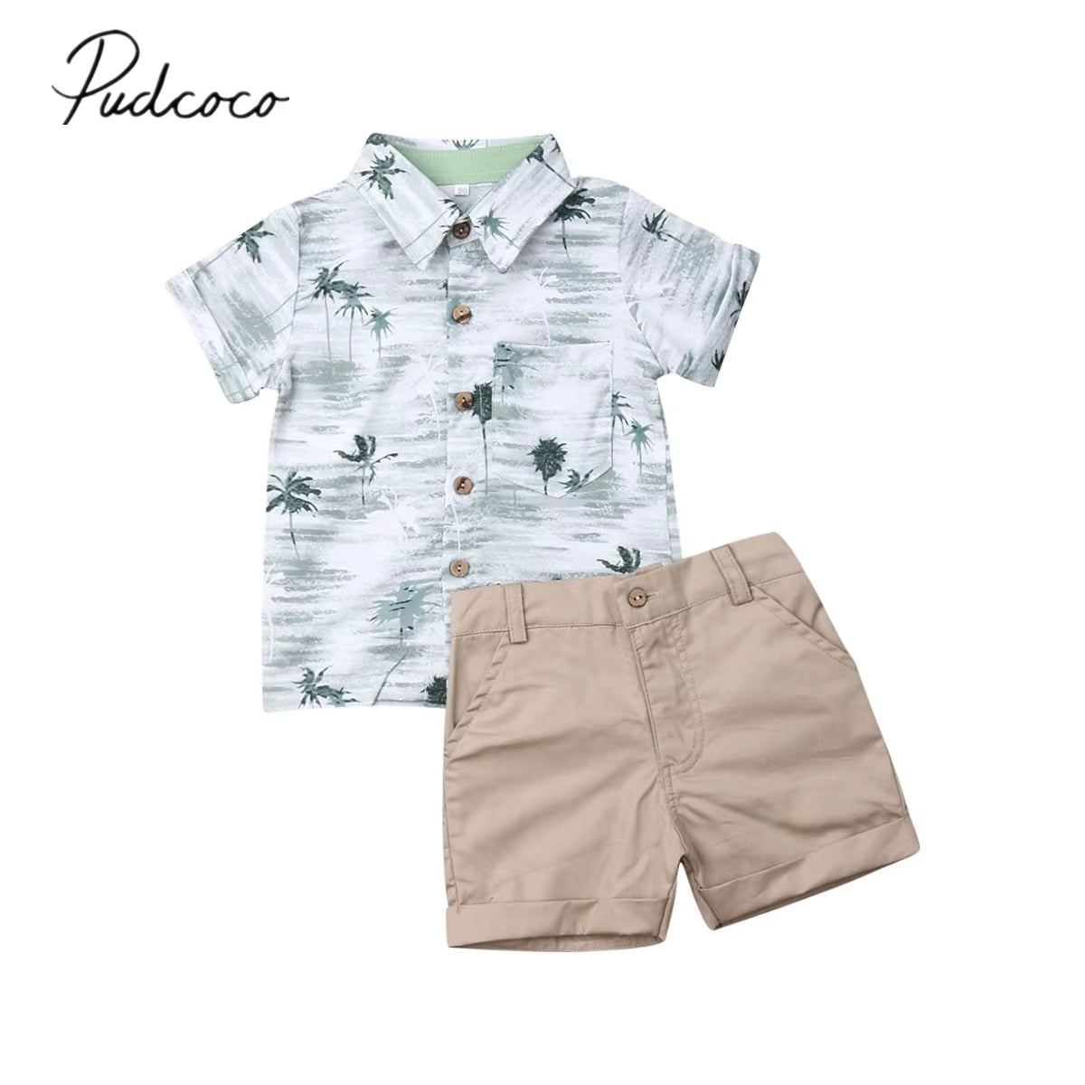 2024 Toddler Summer Clothing Set for Boys: Formal Suit with Floral Dress Shirt and Shorts, Beachwear Outfit for Ages 1-6T