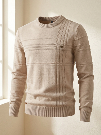 Pull col rond maille côtelée, vue alternative