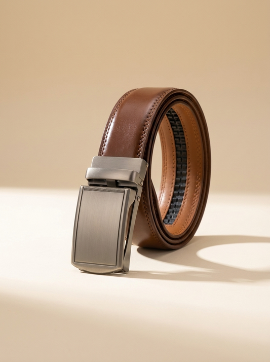 Ceinture cuir, détail boucle