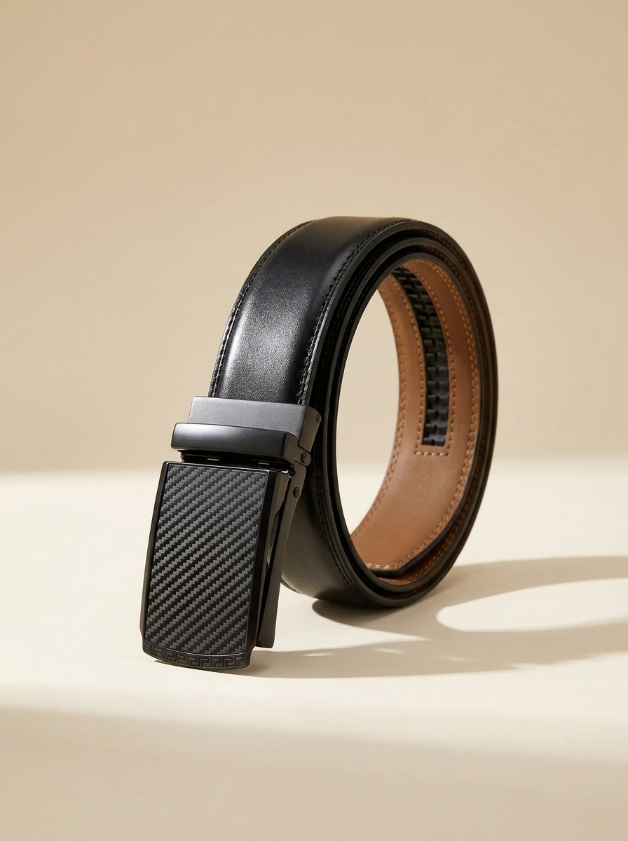 Ceinture cuir véritable boucle automatique, vue principale