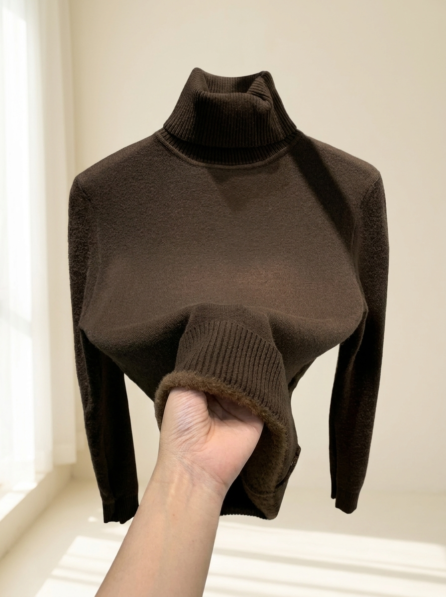 Pull col roulé, vue porté